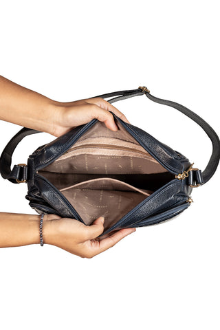 Bolsa de couro croco tiracolo Anita