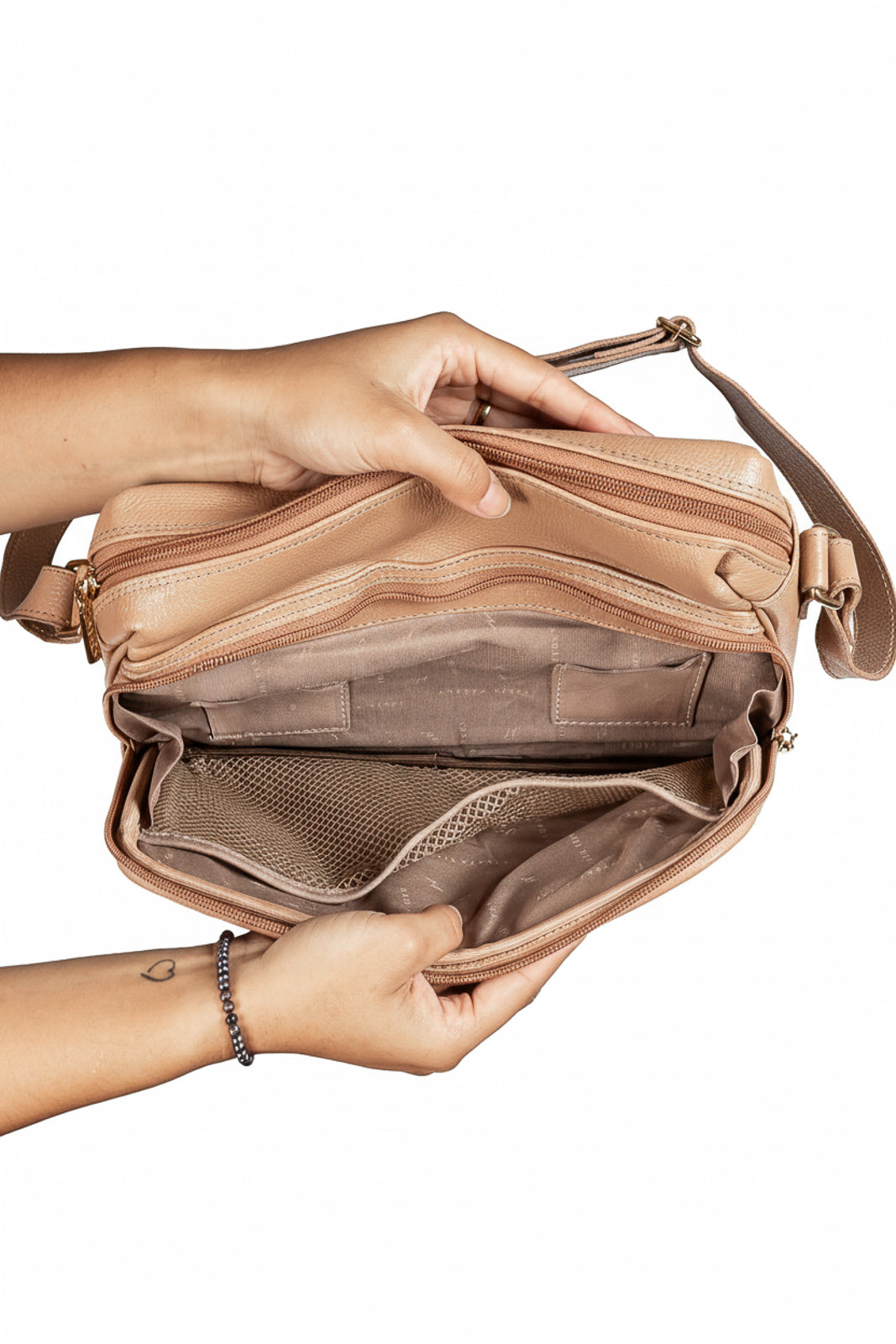 Bolsa de couro croco tiracolo Anita