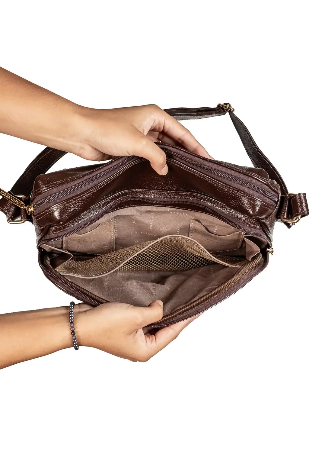 Bolsa de couro croco tiracolo Anita - Enluaze