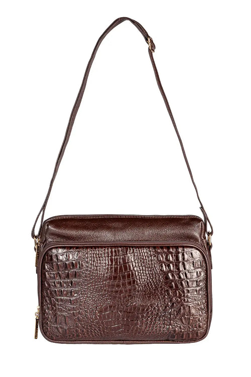 Bolsa de couro croco tiracolo Anita - Enluaze