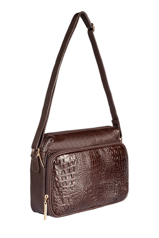 Bolsa de couro croco tiracolo Anita