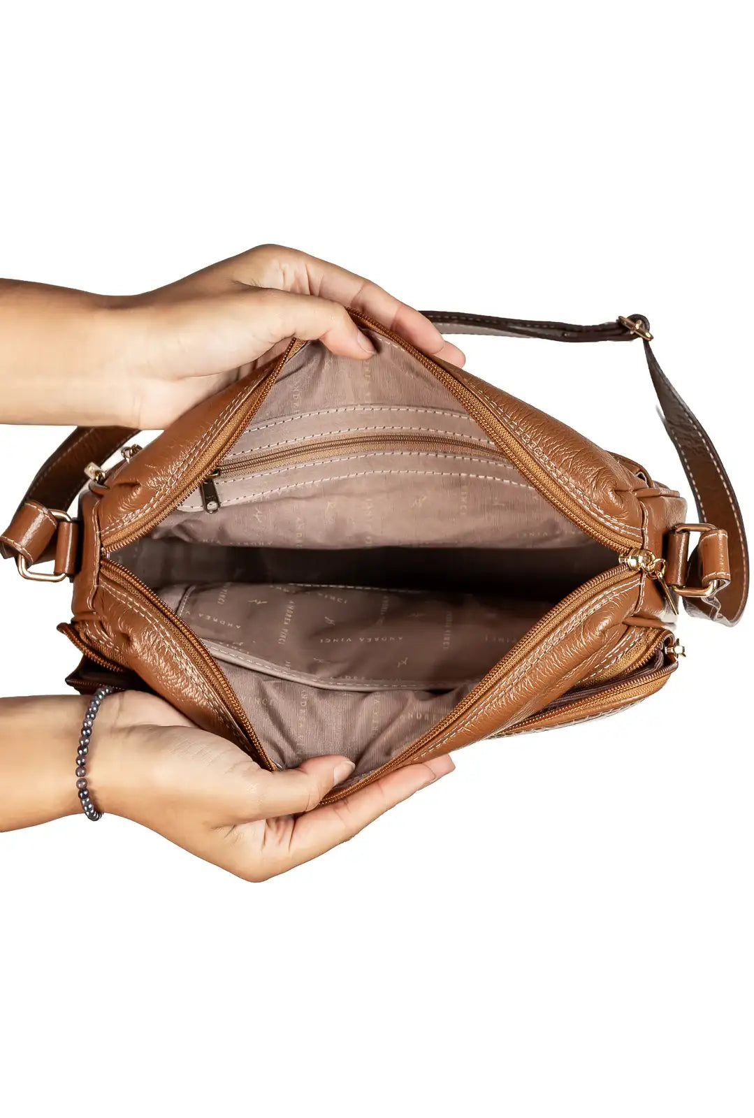 Bolsa de couro croco tiracolo Anita - Enluaze