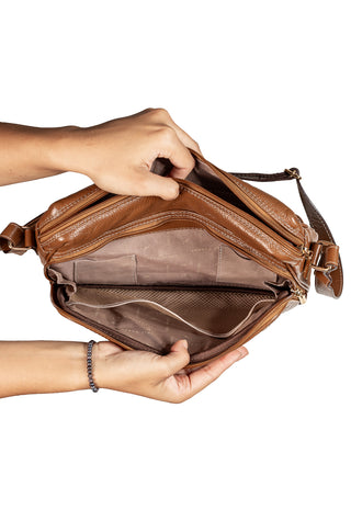 Bolsa de couro croco tiracolo Anita