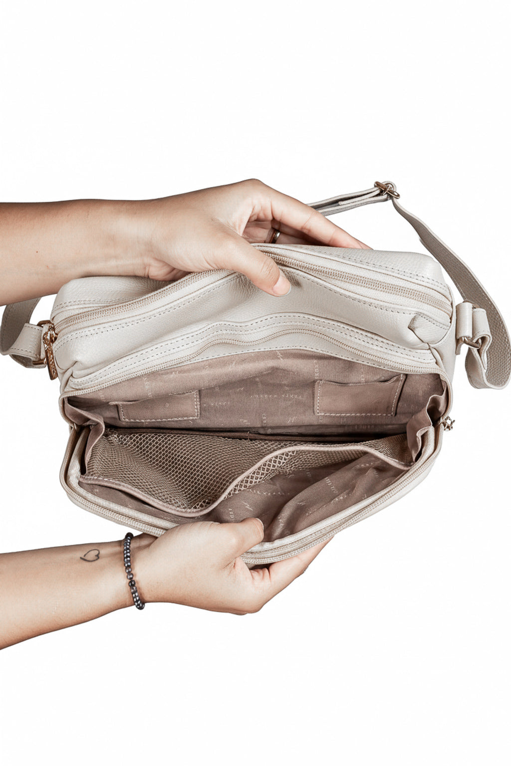 Bolsa de couro croco tiracolo Anita