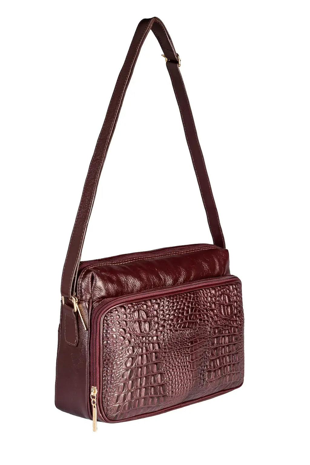 Bolsa de couro croco tiracolo Anita - Enluaze