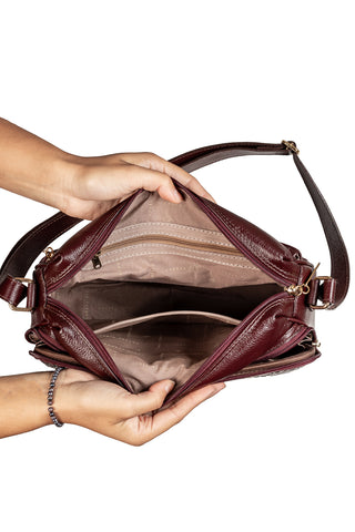 Bolsa de couro croco tiracolo Anita