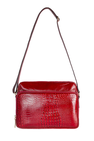 Bolsa de couro croco tiracolo Anita