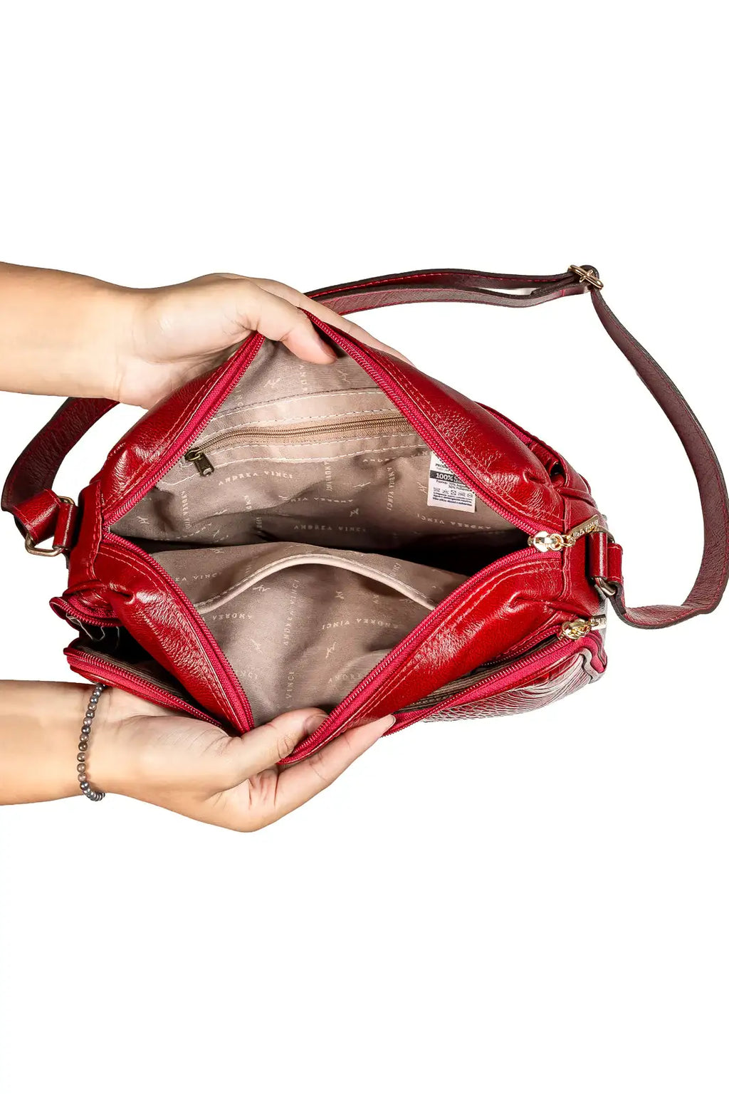 Bolsa de couro liso tiracolo Anita - Enluaze