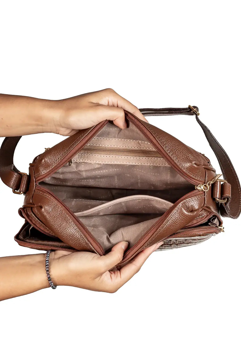 Bolsa de couro croco tiracolo Anita - Enluaze