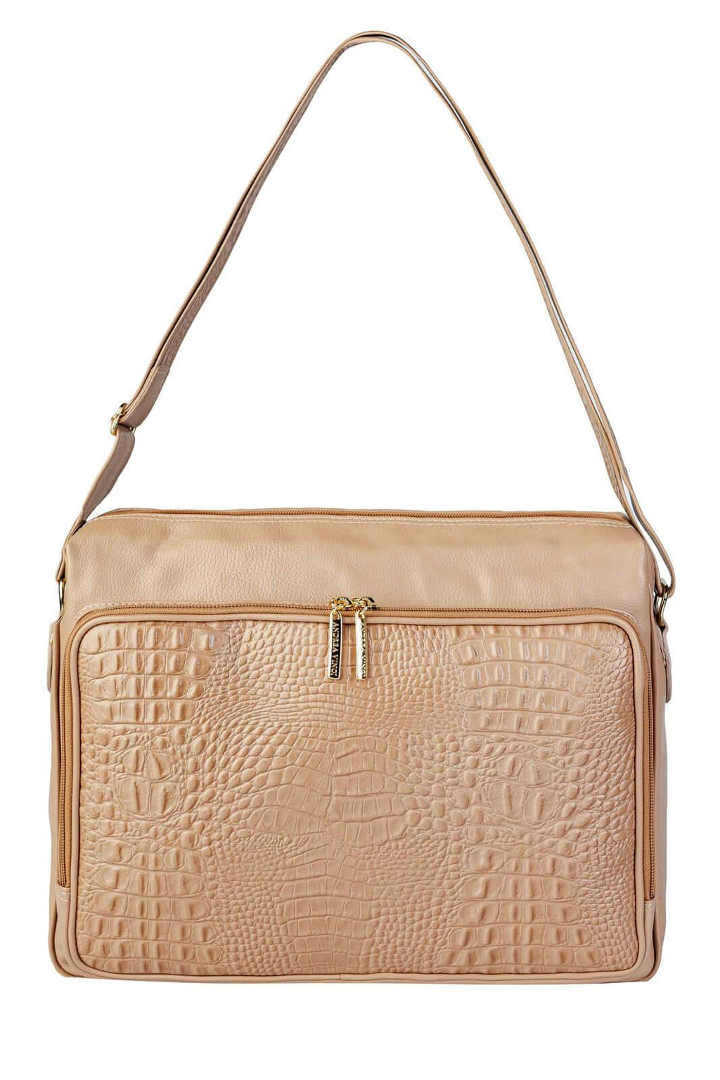 Pasta de couro croco tiracolo Cristina - Enluaze