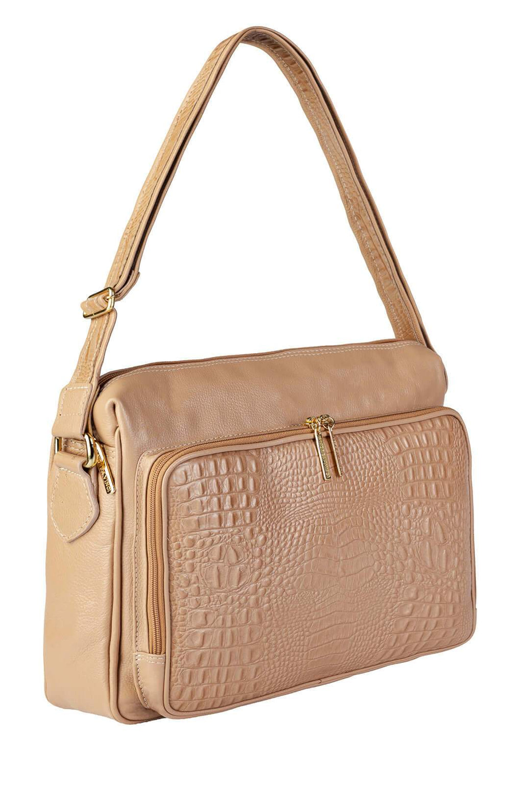 Pasta de couro croco tiracolo Cristina - Enluaze