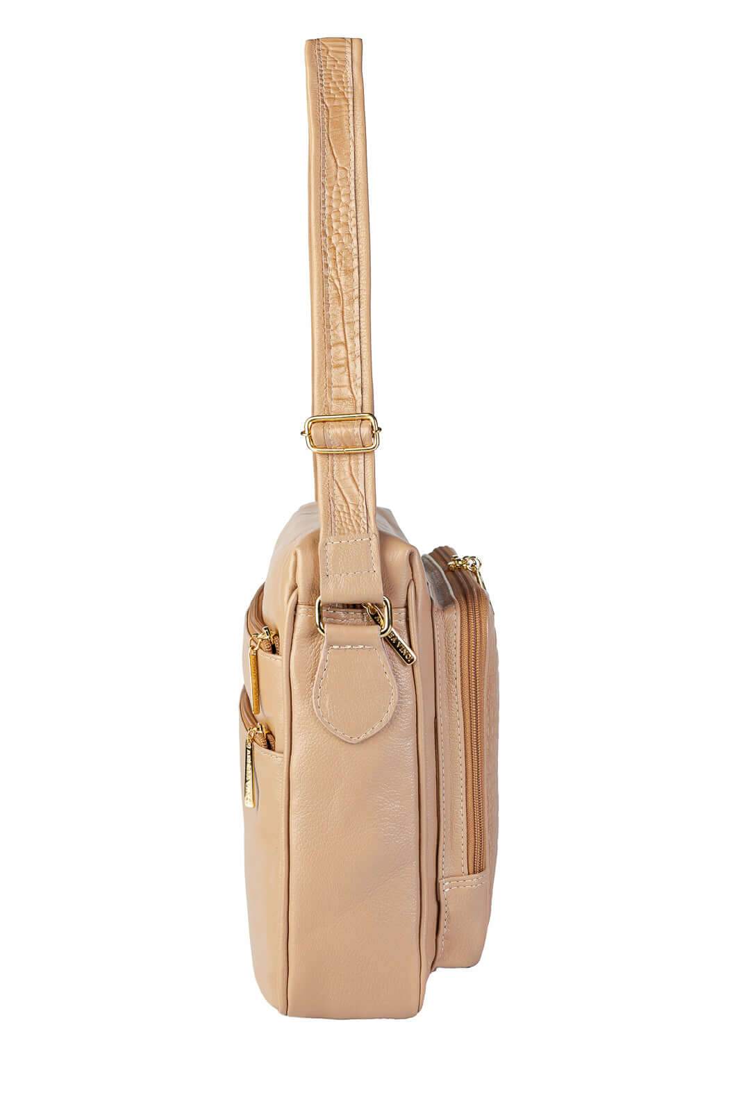 Pasta de couro croco tiracolo Cristina - Enluaze