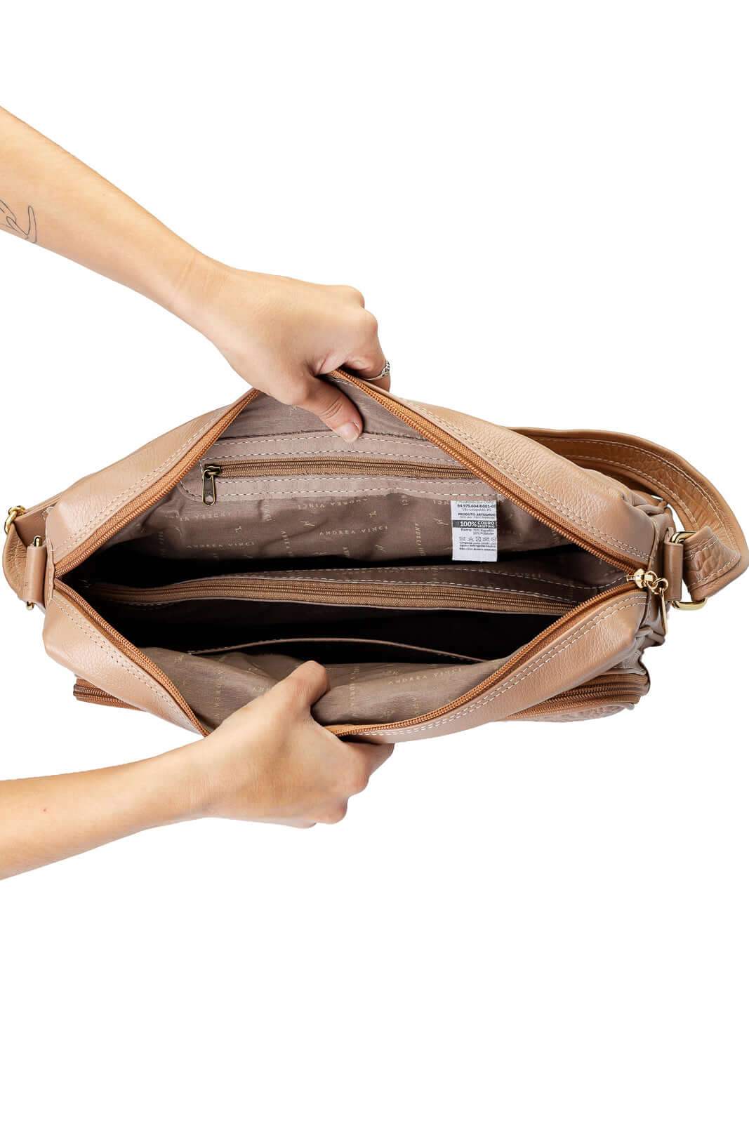 Pasta de couro croco tiracolo Cristina - Enluaze