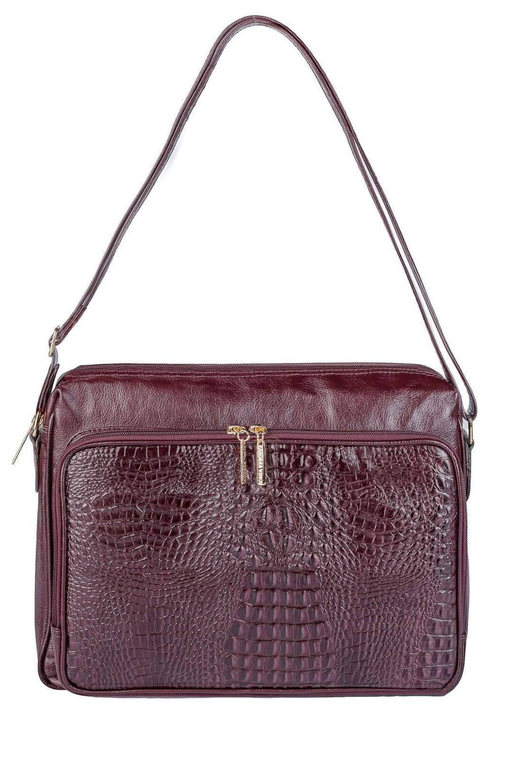 Pasta de couro croco tiracolo Cristina - Enluaze