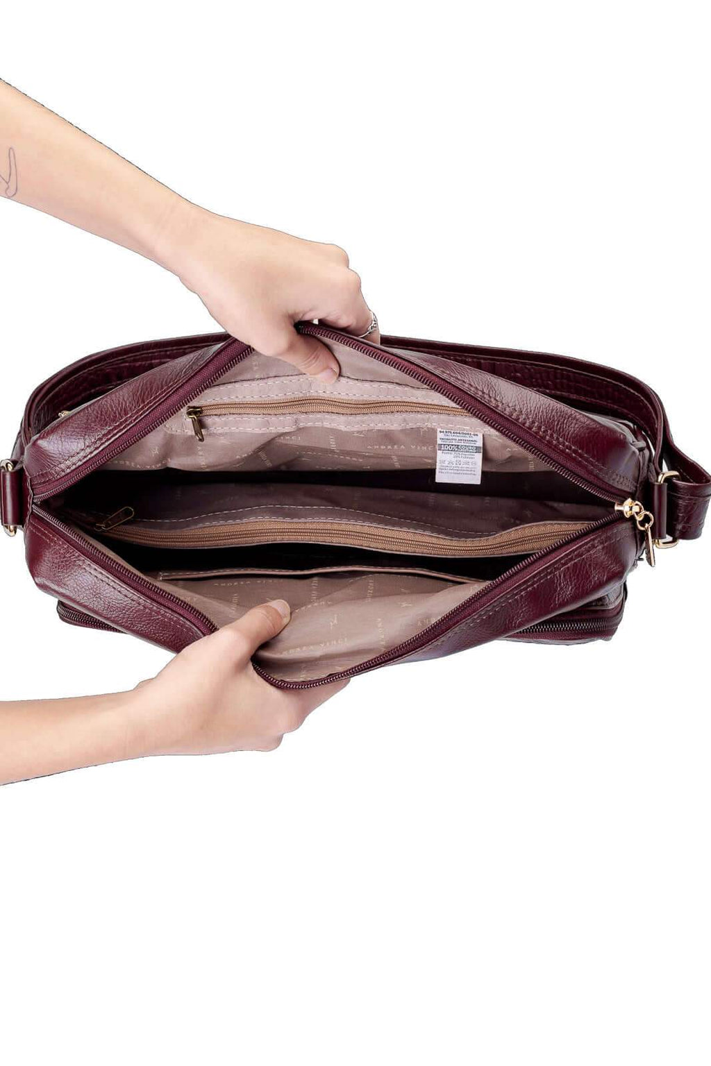 Pasta de couro croco tiracolo Cristina - Enluaze