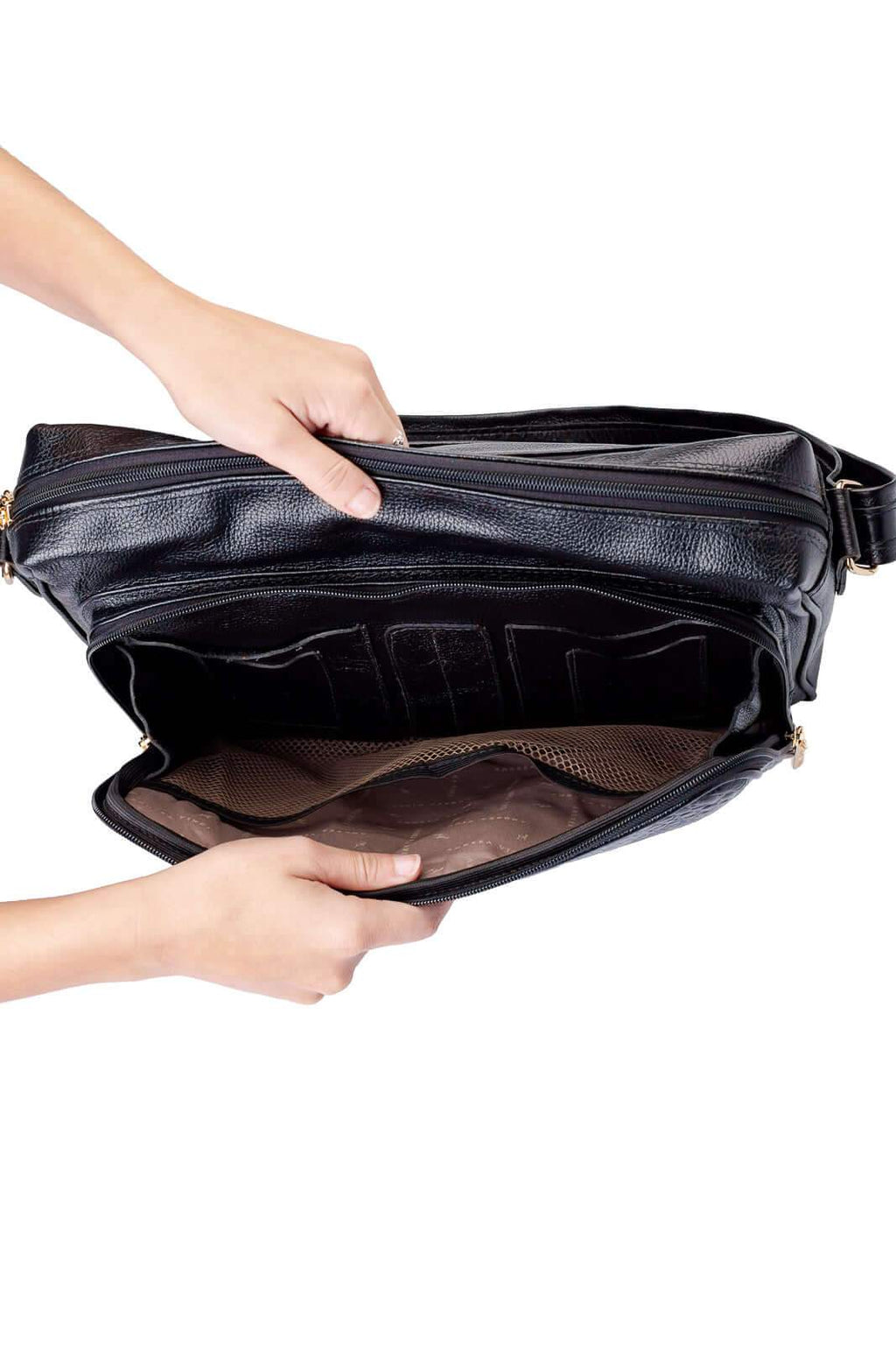 Pasta de couro croco tiracolo Cristina - Enluaze