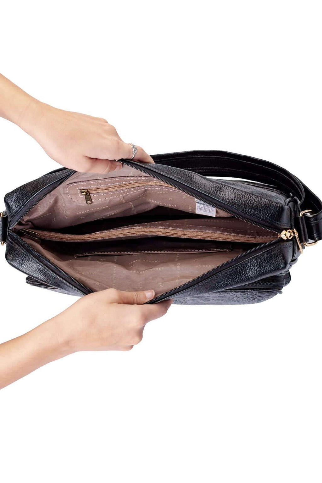 Pasta de couro croco tiracolo Cristina - Enluaze