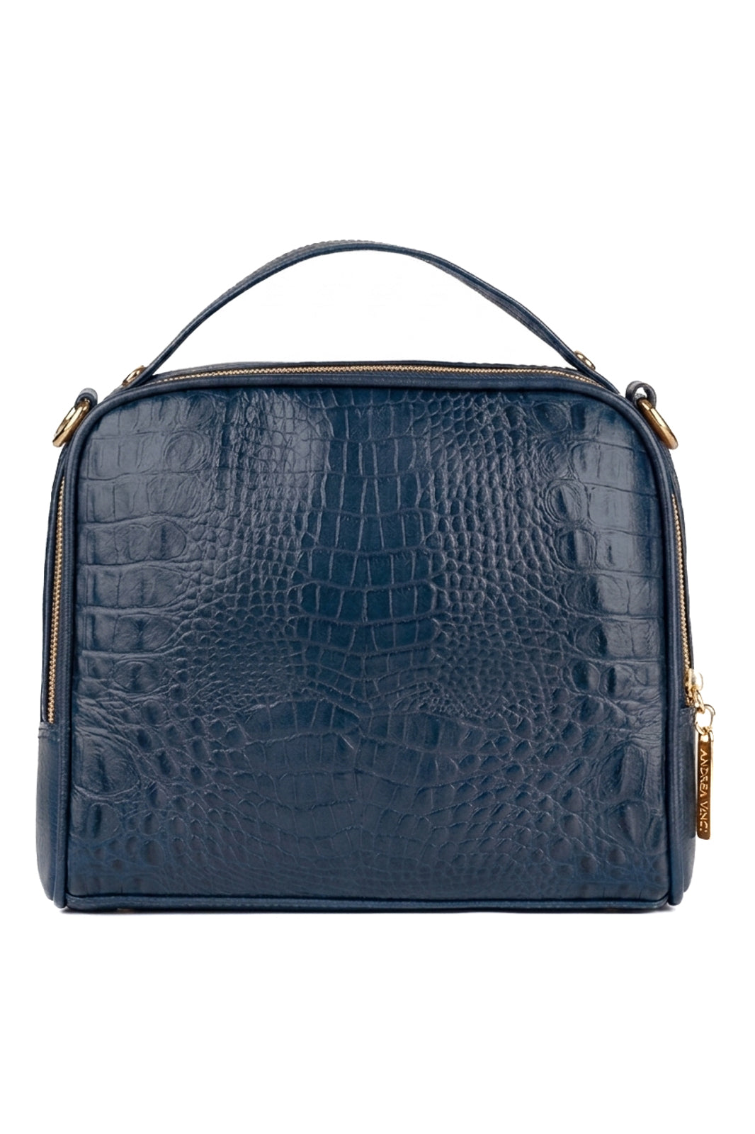 Bolsa baú pequena de couro croco Lara