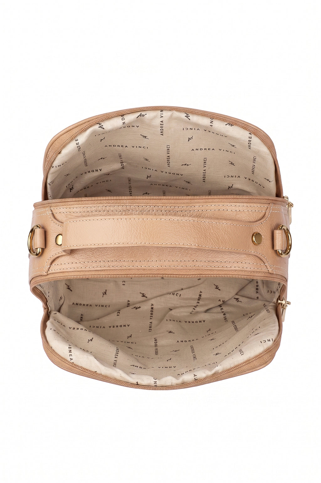 Bolsa baú pequena de couro liso Lara