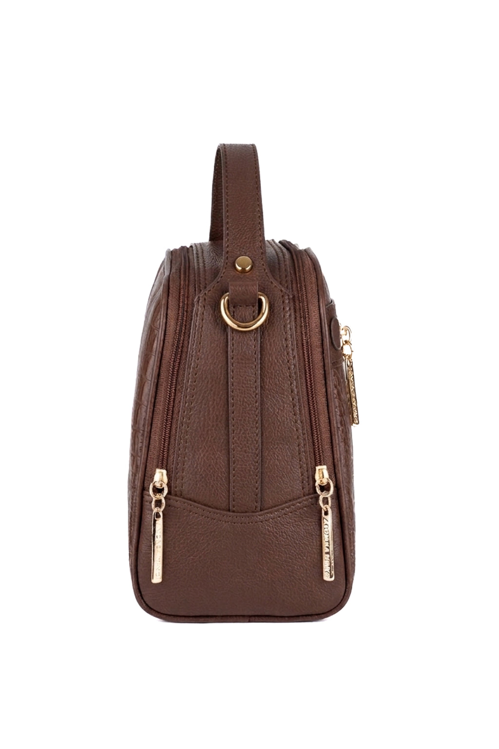 Bolsa baú pequena de couro croco Lara
