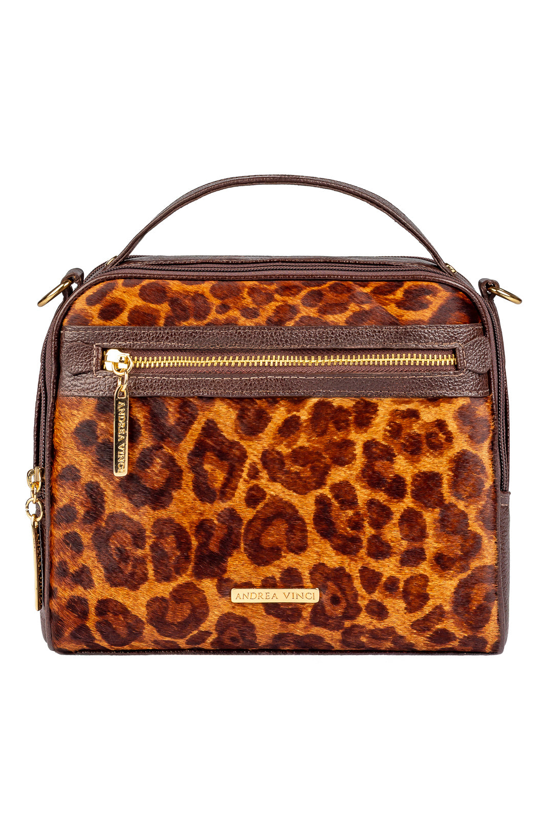 Bolsa baú pequena de couro estampado Lara
