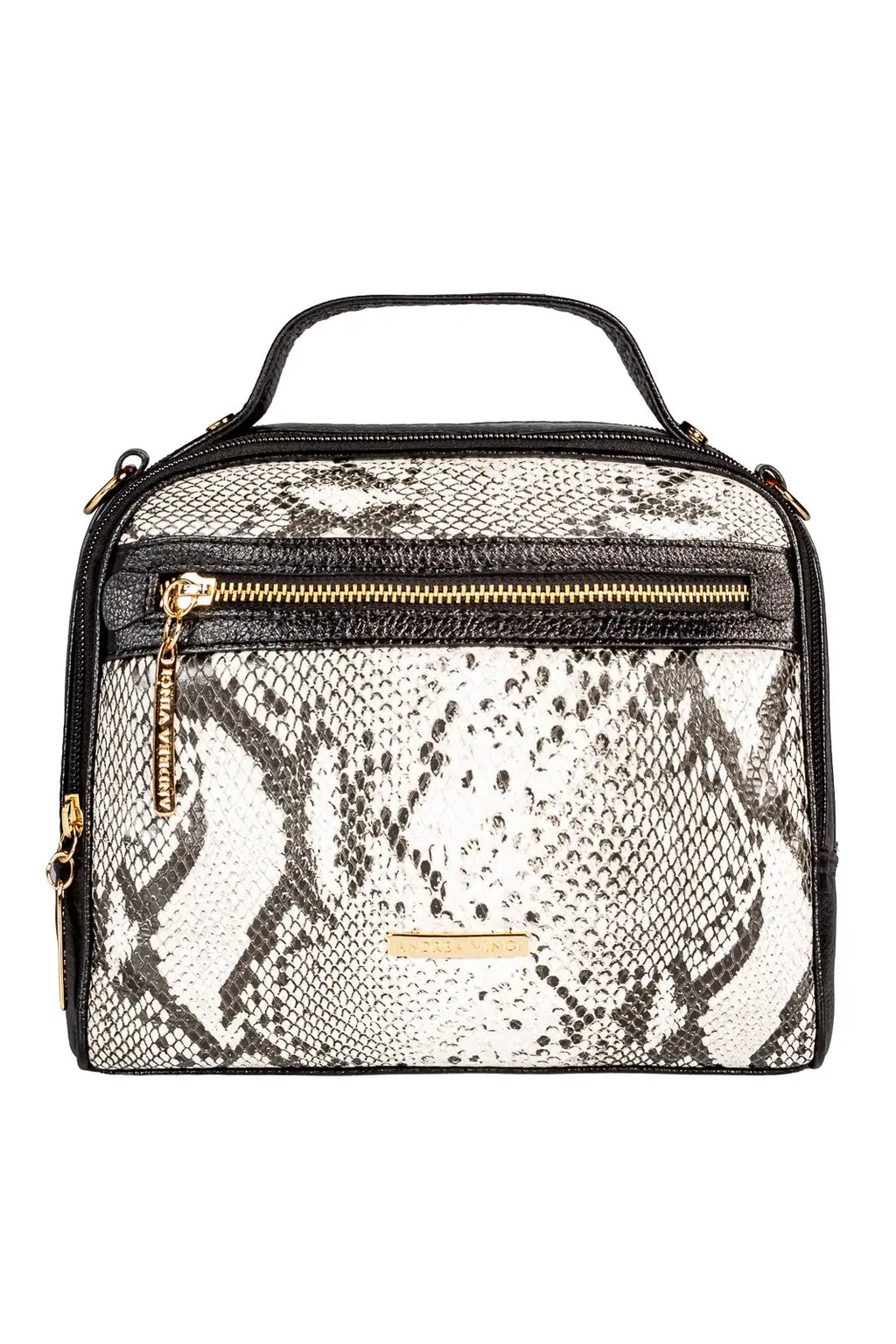 Bolsa baú pequena de couro estampado Lara - Enluaze