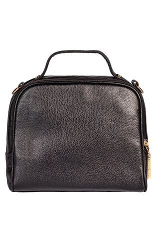 Bolsa baú pequena de couro estampado Lara