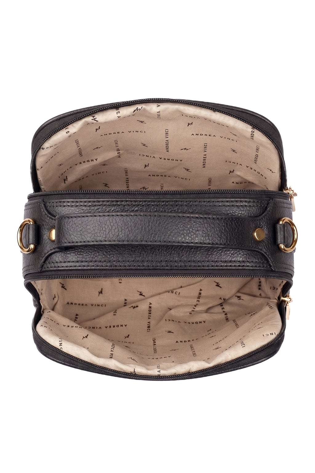 Bolsa baú pequena de couro liso Lara