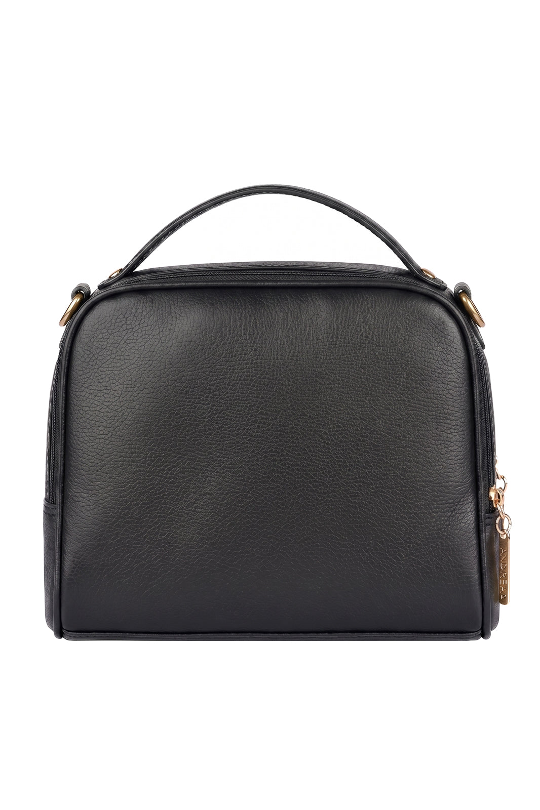 Bolsa baú pequena de couro liso Lara
