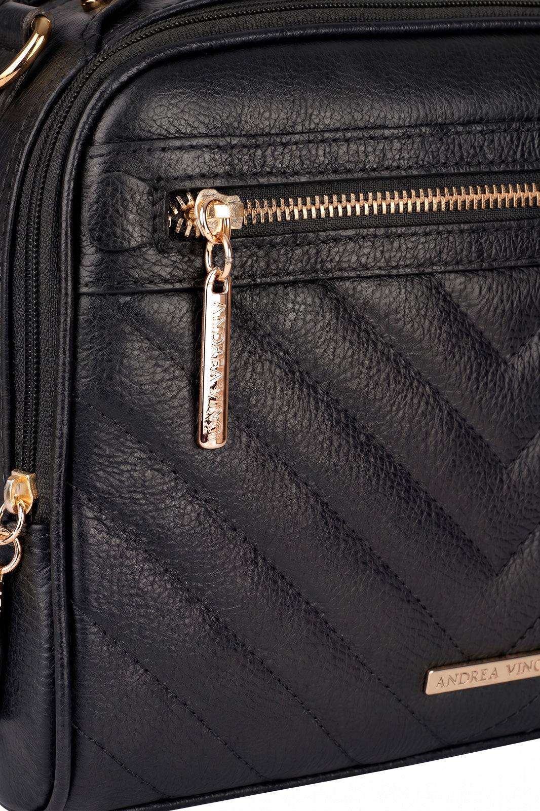 Bolsa baú pequena de couro liso Lara