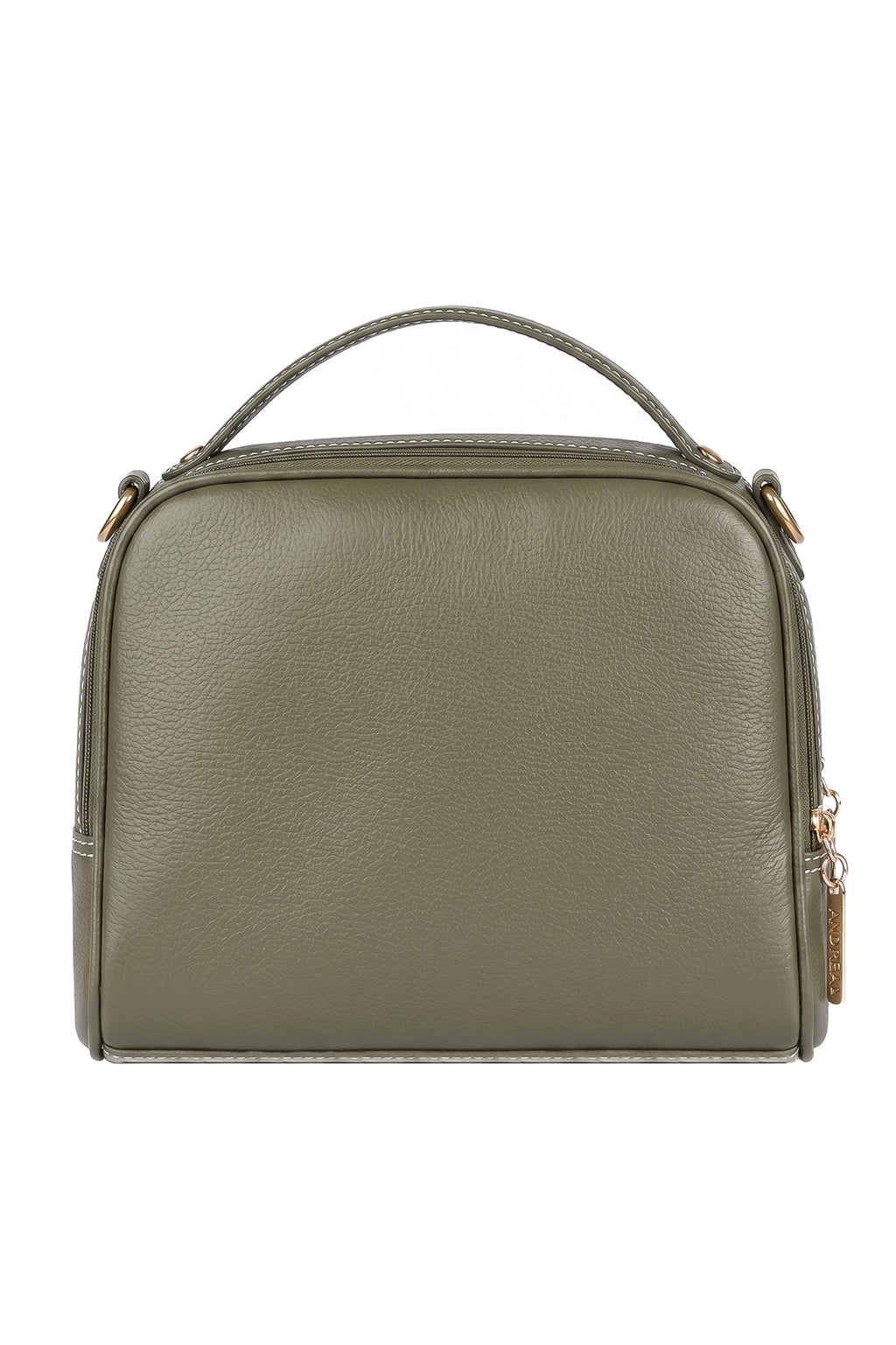 Bolsa baú pequena de couro liso Lara