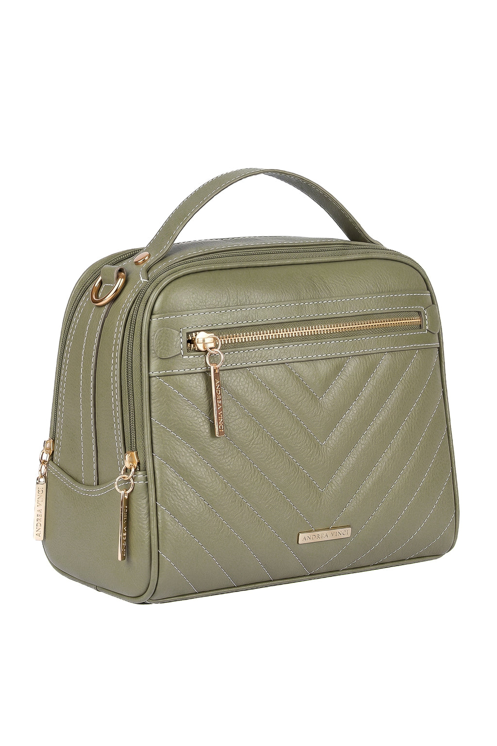 Bolsa baú pequena de couro liso Lara