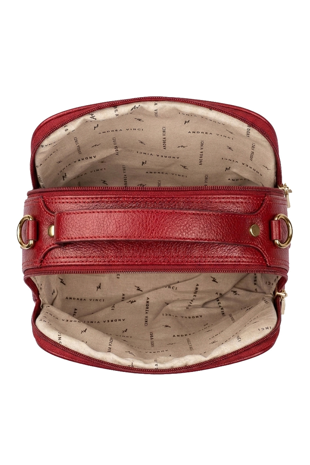 Bolsa baú pequena de couro liso Lara