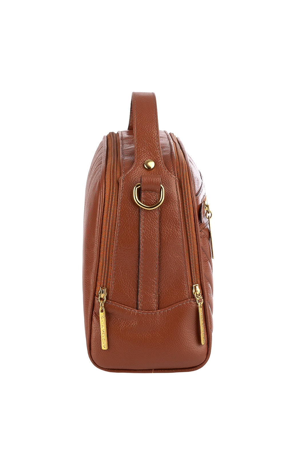 Bolsa baú pequena de couro liso Lara