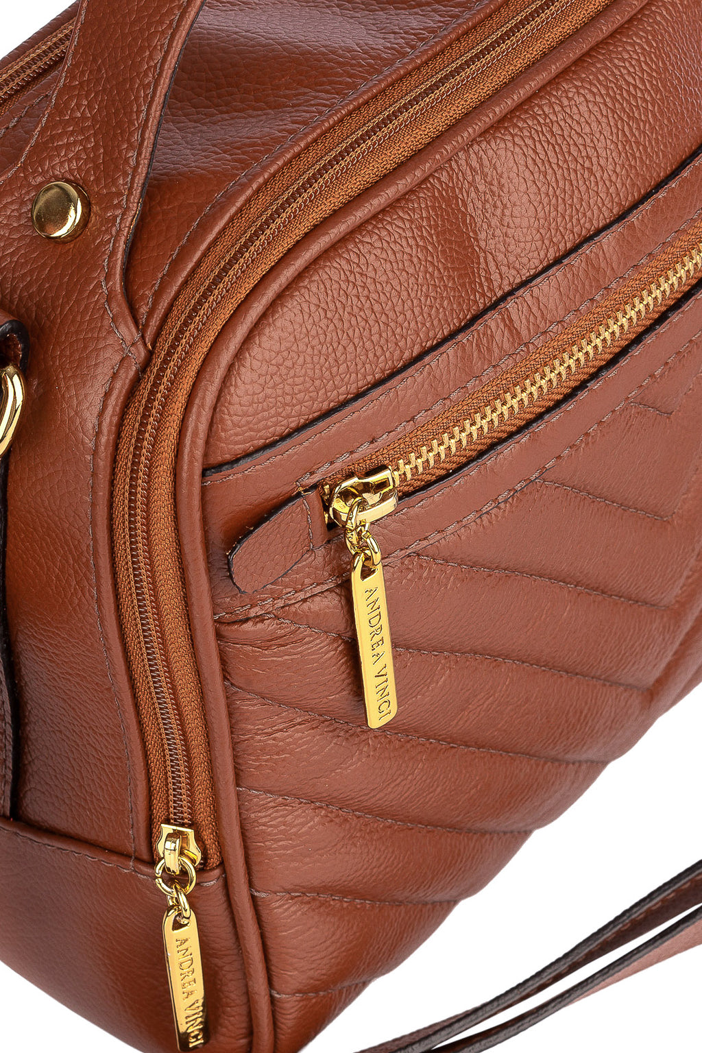 Bolsa baú pequena de couro liso Lara