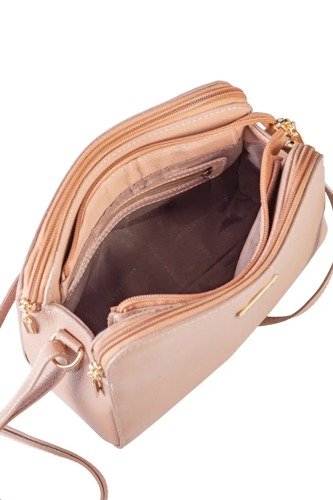 Bolsa transversal feminina de couro liso Paola - Enluaze