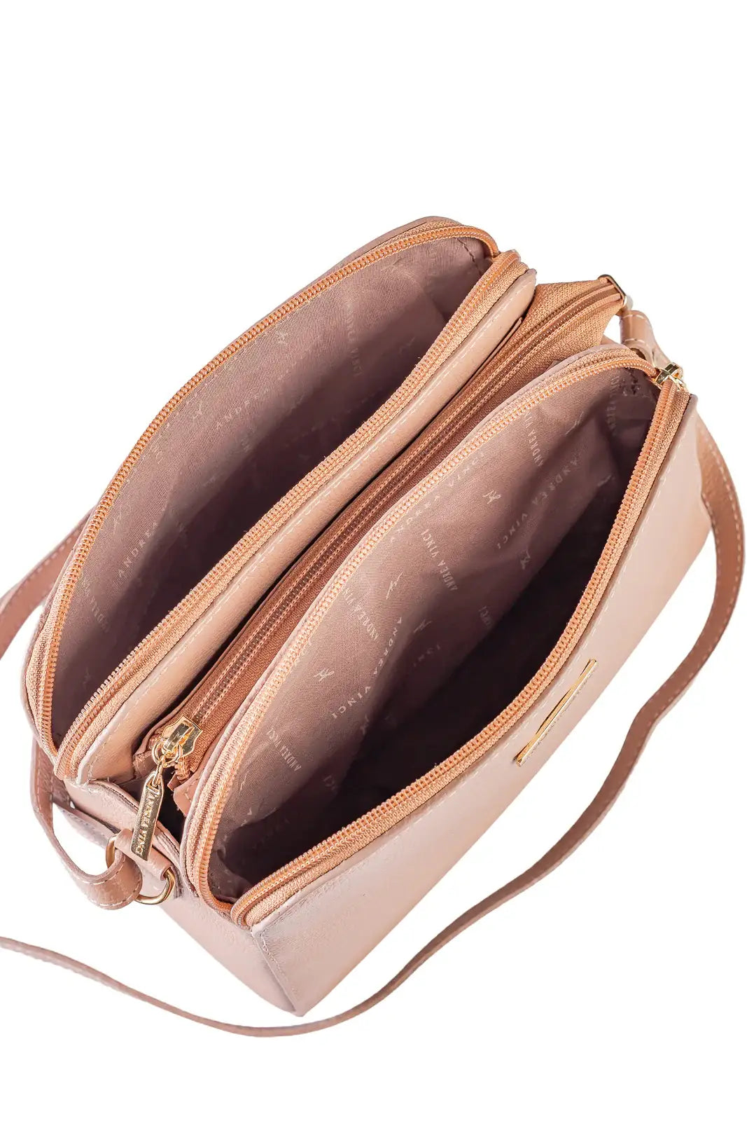 Bolsa transversal feminina de couro liso Paola - Enluaze