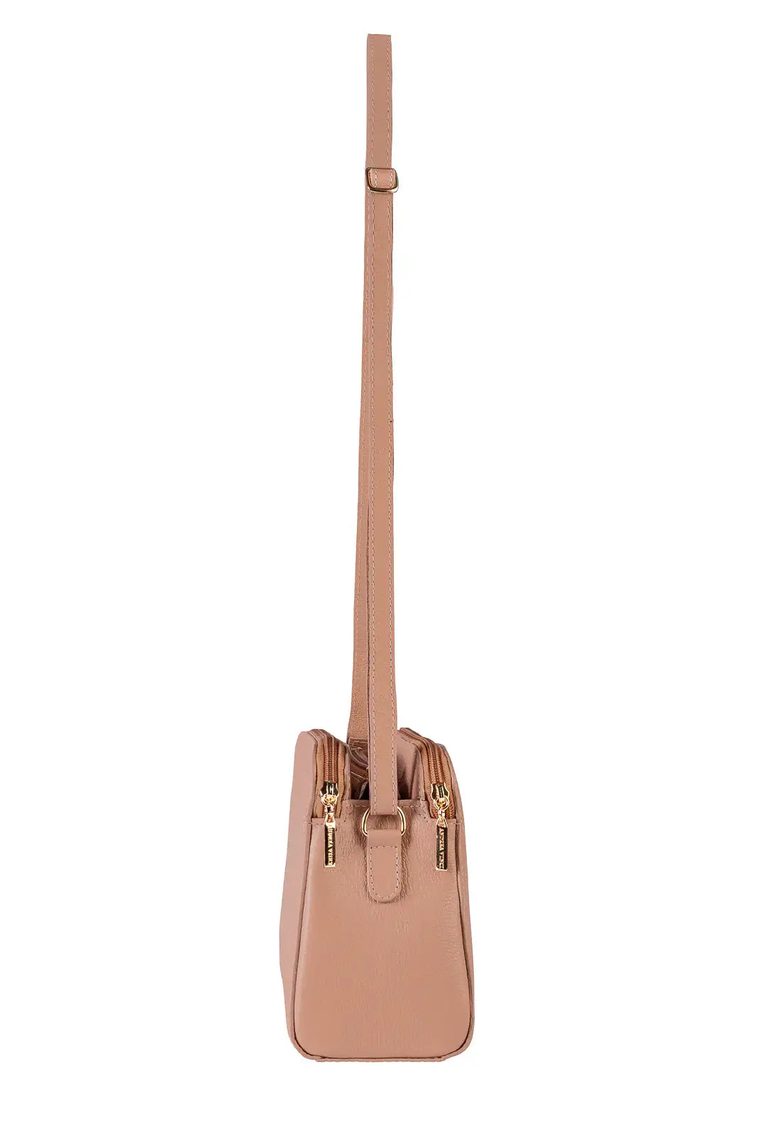 Bolsa transversal feminina de couro liso Paola - Enluaze