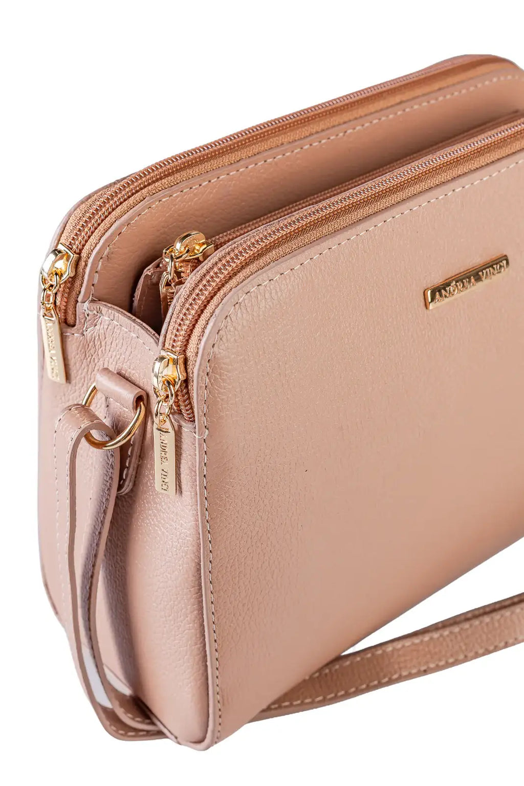 Bolsa transversal feminina de couro liso Paola - Enluaze