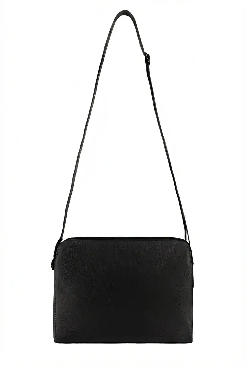 Bolsa transversal feminina de couro liso Paola - Enluaze