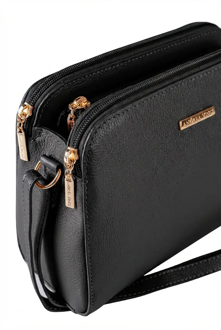 Bolsa transversal feminina de couro liso Paola - Enluaze