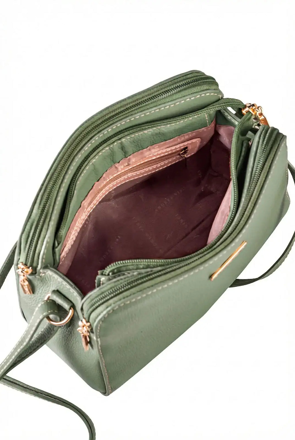 Bolsa transversal feminina de couro liso Paola - Enluaze