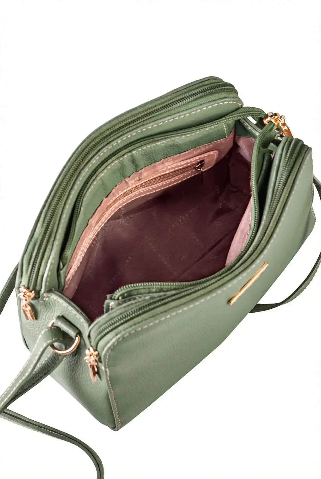 Bolsa transversal feminina de couro liso Paola - Enluaze