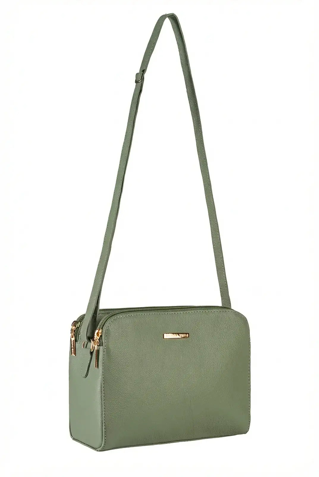 Bolsa transversal feminina de couro liso Paola - Enluaze