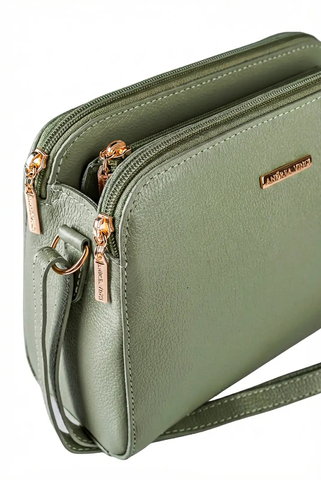 Bolsa transversal feminina de couro liso Paola - Enluaze