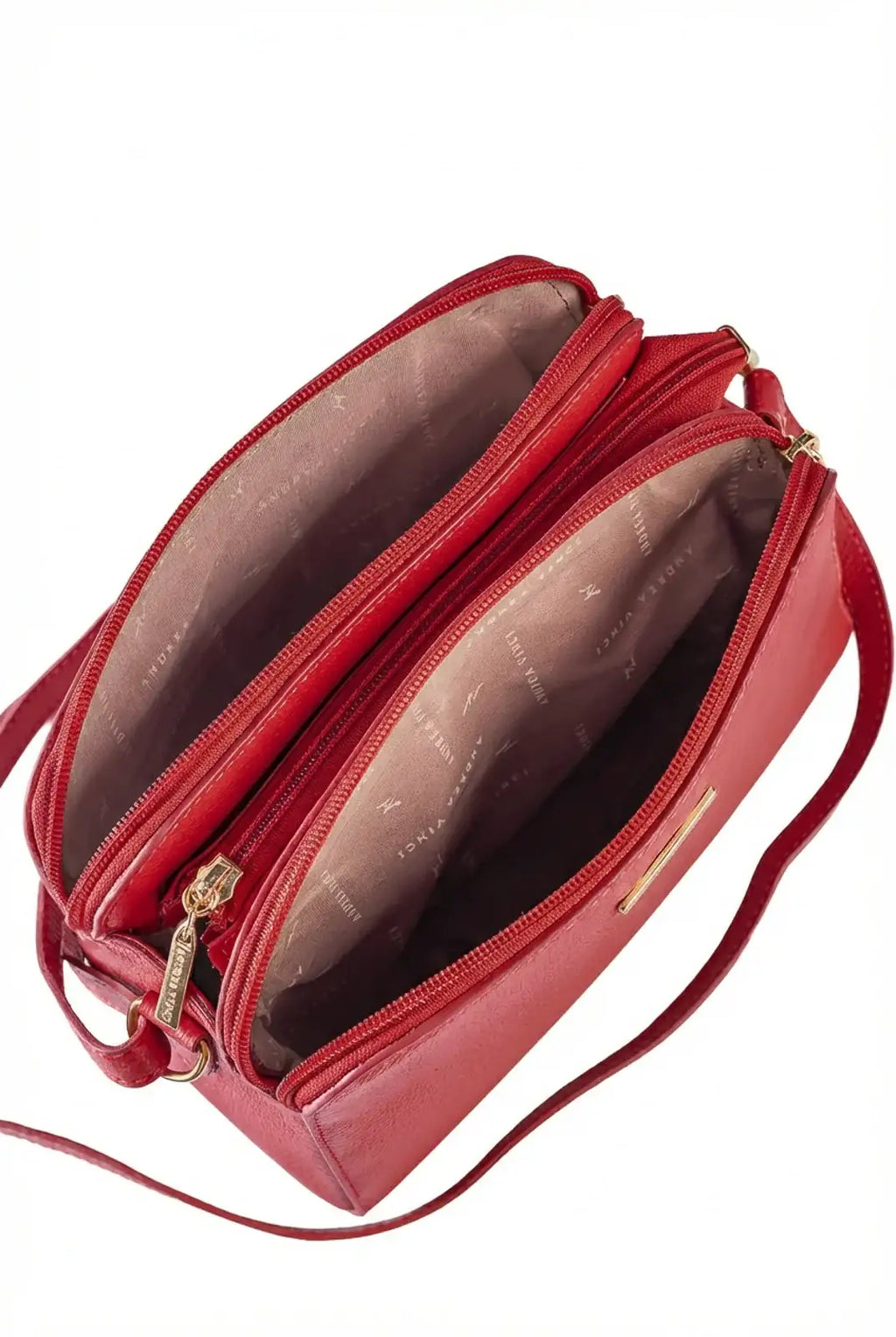 Bolsa transversal feminina de couro liso Paola - Enluaze