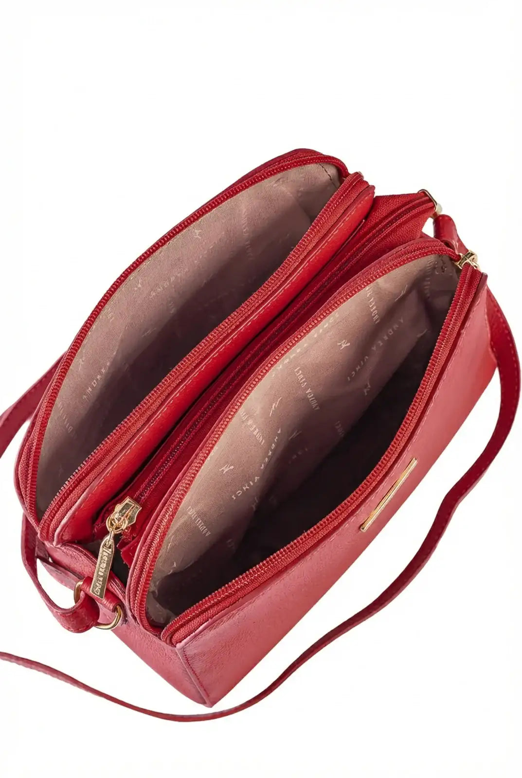 Bolsa transversal feminina de couro liso Paola - Enluaze