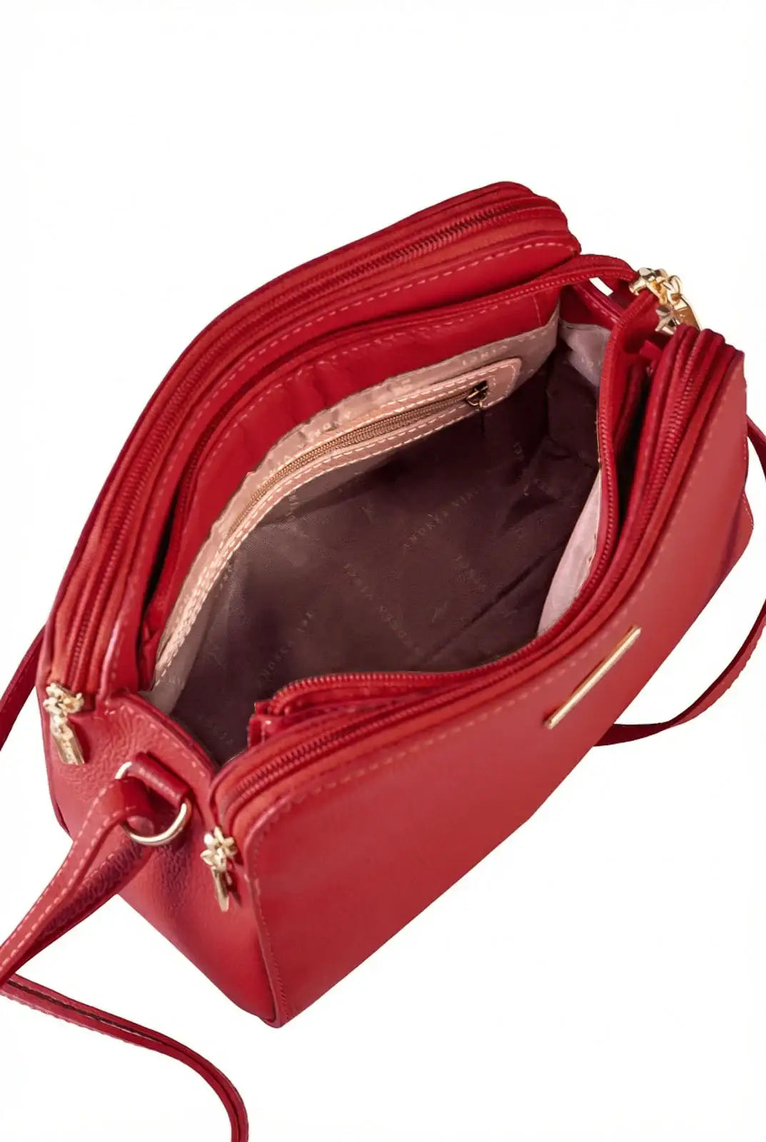 Bolsa transversal feminina de couro liso Paola - Enluaze