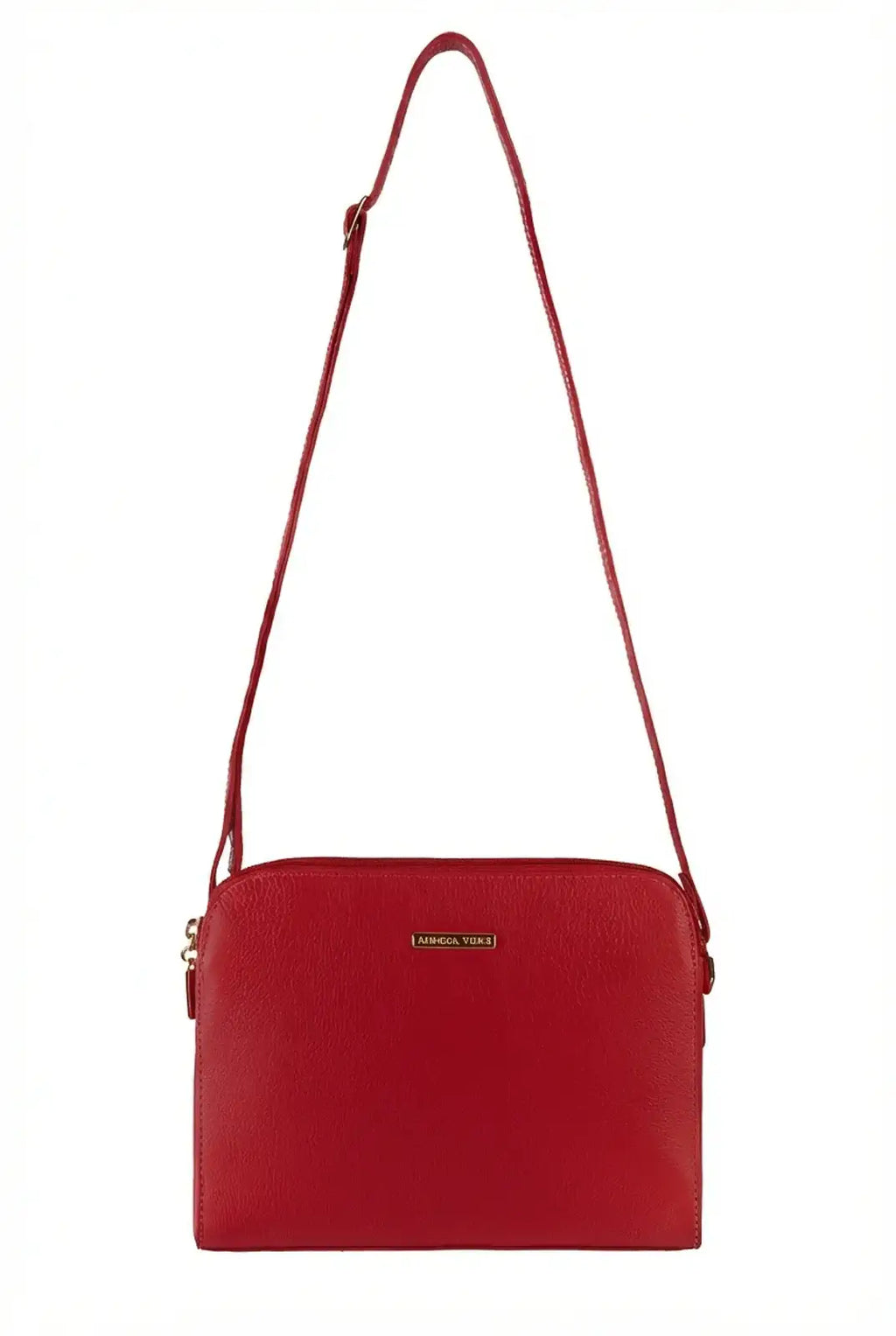 Bolsa transversal feminina de couro liso Paola - Enluaze