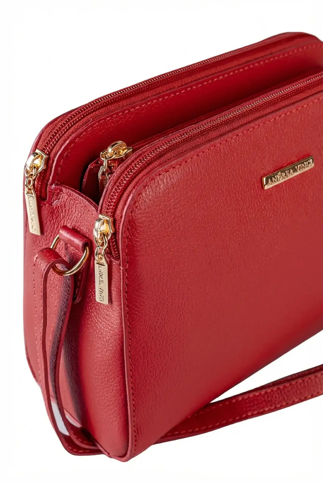 Bolsa transversal feminina de couro liso Paola - Enluaze